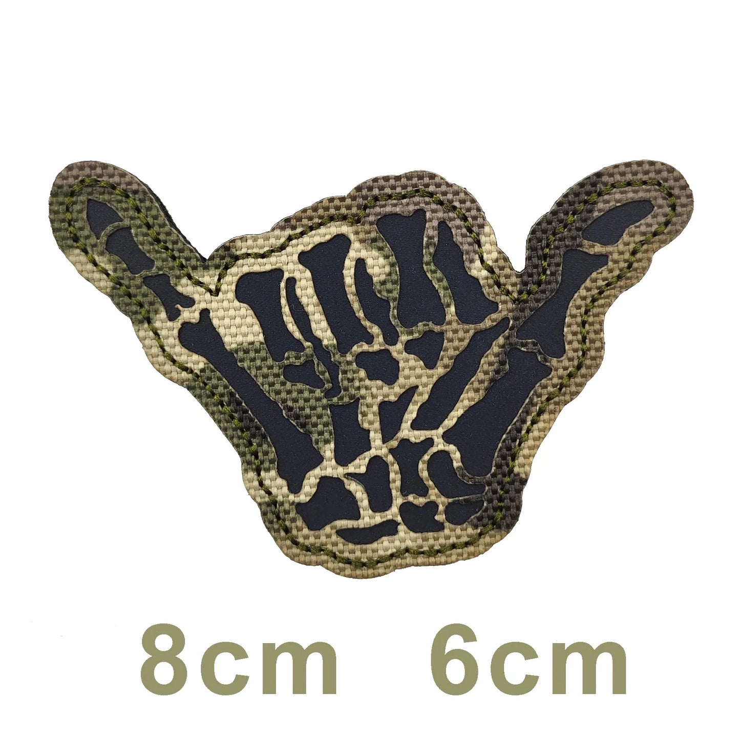 Cross Skull Tactical Patch – 3D Embroidered Skeleton Finger Emblem for Tactical Vests, Backpacks, Jackets & Outdoor Gear