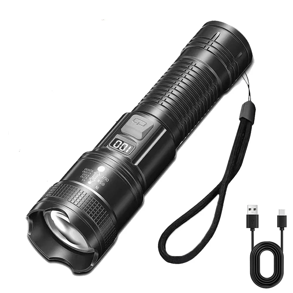 Trail Torch Pro β 1.6M Lumen Rechargeable Tactical LED Flashlight | Waterproof & Zoomable Outdoor Gear