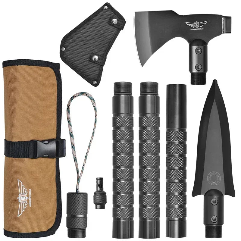Tactical Survival Multi-Tool β Hammer, Hatchet, & Spade | Heavy-Duty Outdoor Tool with Aluminum Handle (88cm)