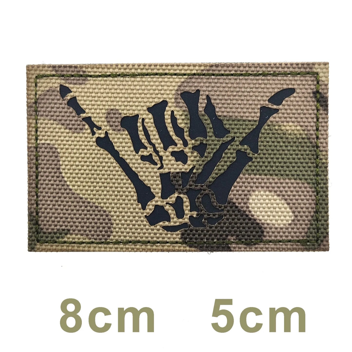 Cross Skull Tactical Patch – 3D Embroidered Skeleton Finger Emblem for Tactical Vests, Backpacks, Jackets & Outdoor Gear