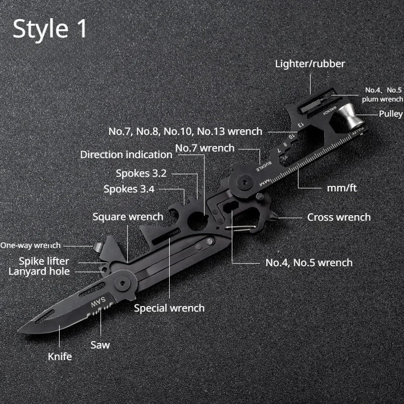 Trail Mate Multi-Tool Card – Folding Knife, Scissors, EDC Gear for Camping, Hiking, Repairs