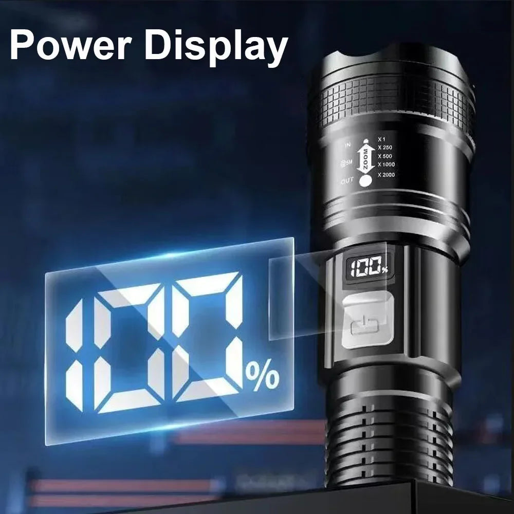 Trail Torch Pro β 1.6M Lumen Rechargeable Tactical LED Flashlight | Waterproof & Zoomable Outdoor Gear