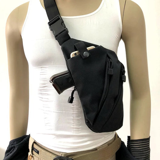 Tactical Chest Shoulder Bag – Concealed Nylon Holster Pack for Hunting, Hiking & Off-Grid Carry | Left/Right Fit